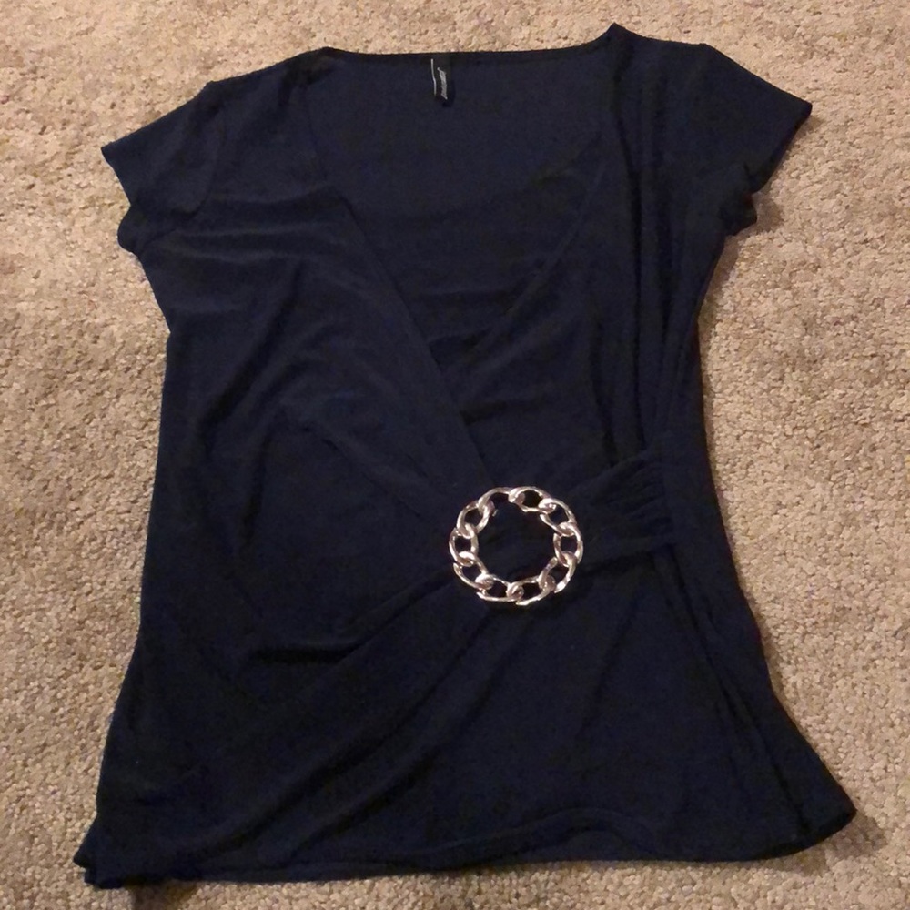Dark blue dressy top